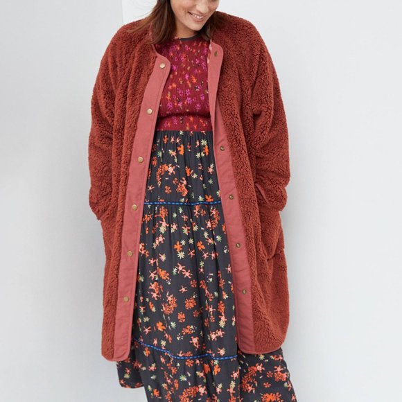 Anthropologie Margot Reversible Sherpa Coat
